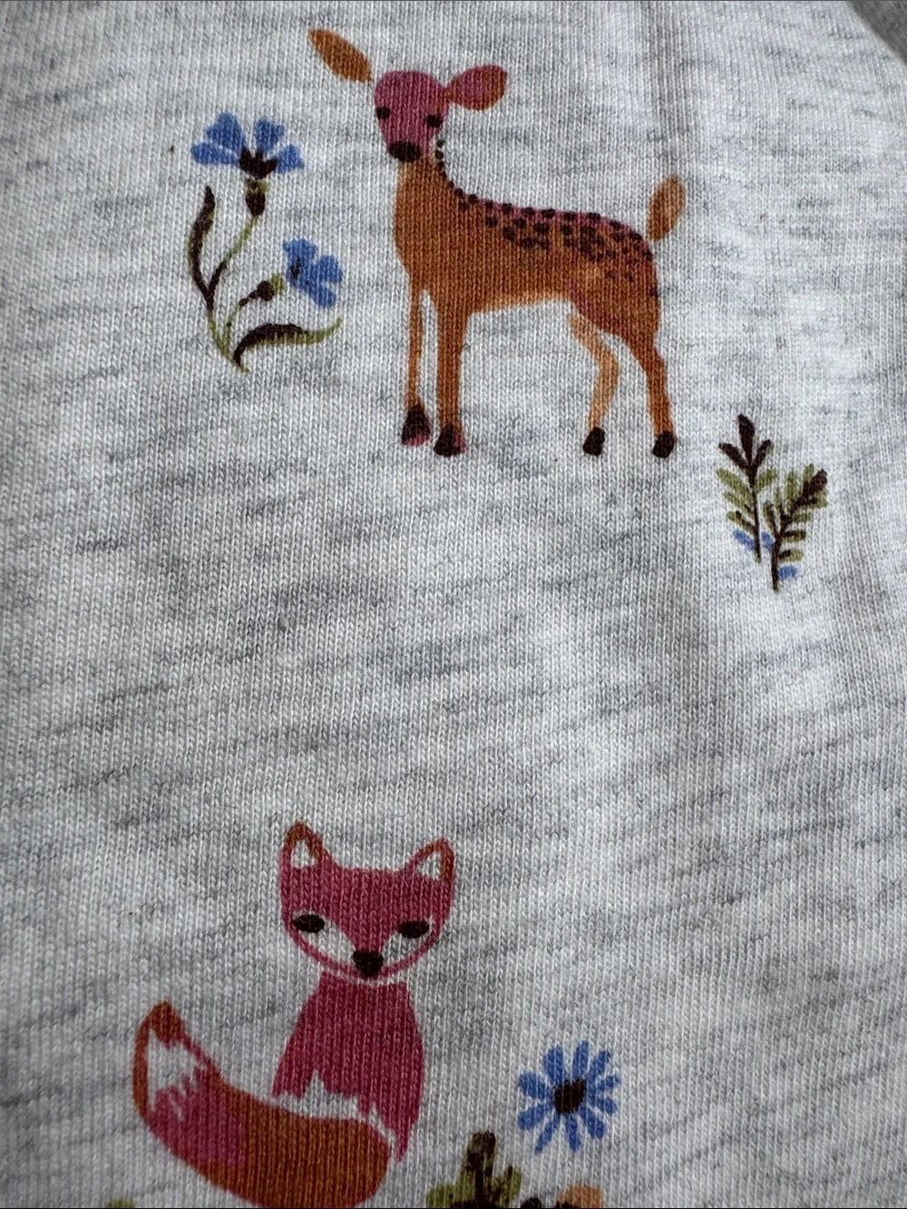 Carter's Woodland Animals Floral Print Cotton Fall Jersey Dress NWT Size 2T